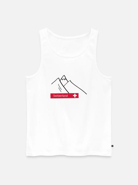 Suisse Suisse Alpes montagnes - Débardeur bio Premium Homme - blanc