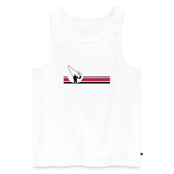 Fliegenfischen - Männer Premium Bio Tank Top - Weiß - Vorne - Michal (187cm)