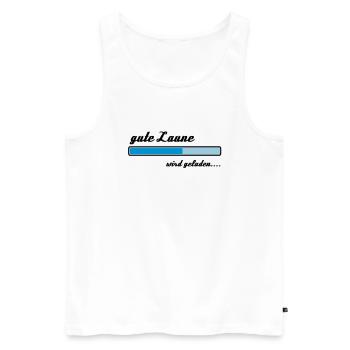 Gute Laune wird geladen... - Männer Premium Bio Tank Top - Weiß - Vorne - AI Model Male 178 light (178cm)