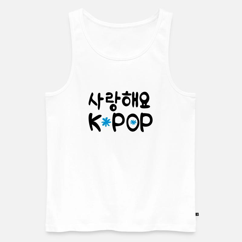 Sarang hae yo KPOP - Männer Premium Bio Tank Top - Weiß