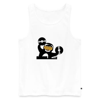 dj music plate hang up mixer club disco ping - Men's Premium Organic Tank Top - white - Front - AI Model Male 178 light (178cm)