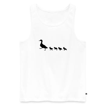 Ente mit Küken, Entenfamilie - Männer Premium Bio Tank Top - Weiß - Vorne - AI Model Male 178 light (178cm)