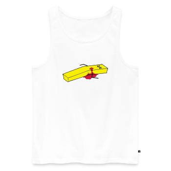 Pommes - Männer Premium Bio Tank Top - Weiß - Vorne - Michal (187cm)