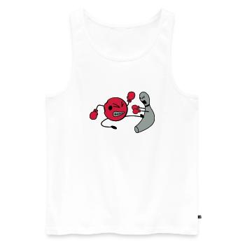 Bowling - Men's Premium Organic Tank Top - white - Front - Michal (187cm)