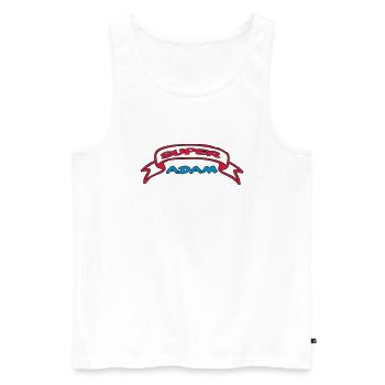 SUPER ADAM - Men's Premium Organic Tank Top - white - Front - Michal (187cm)