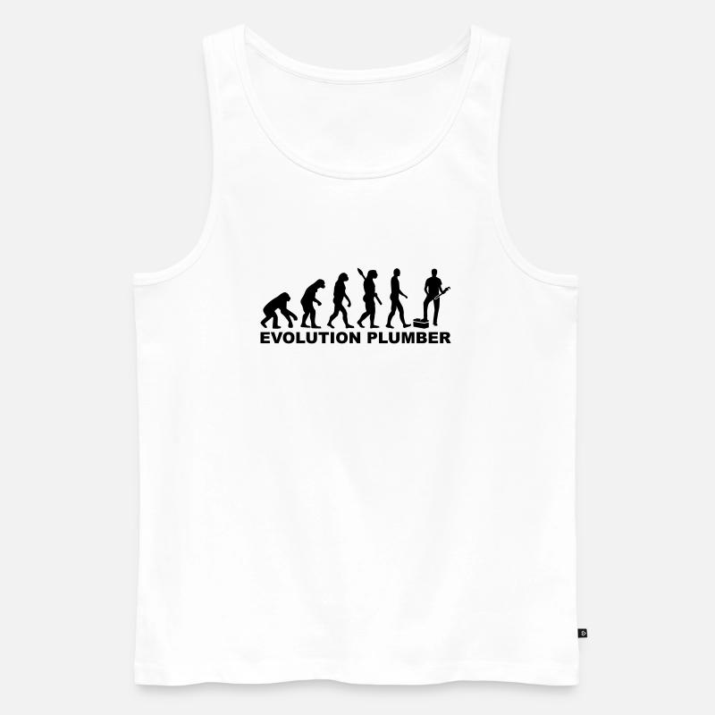 Evolution Plumber - Men's Premium Organic Tank Top - white