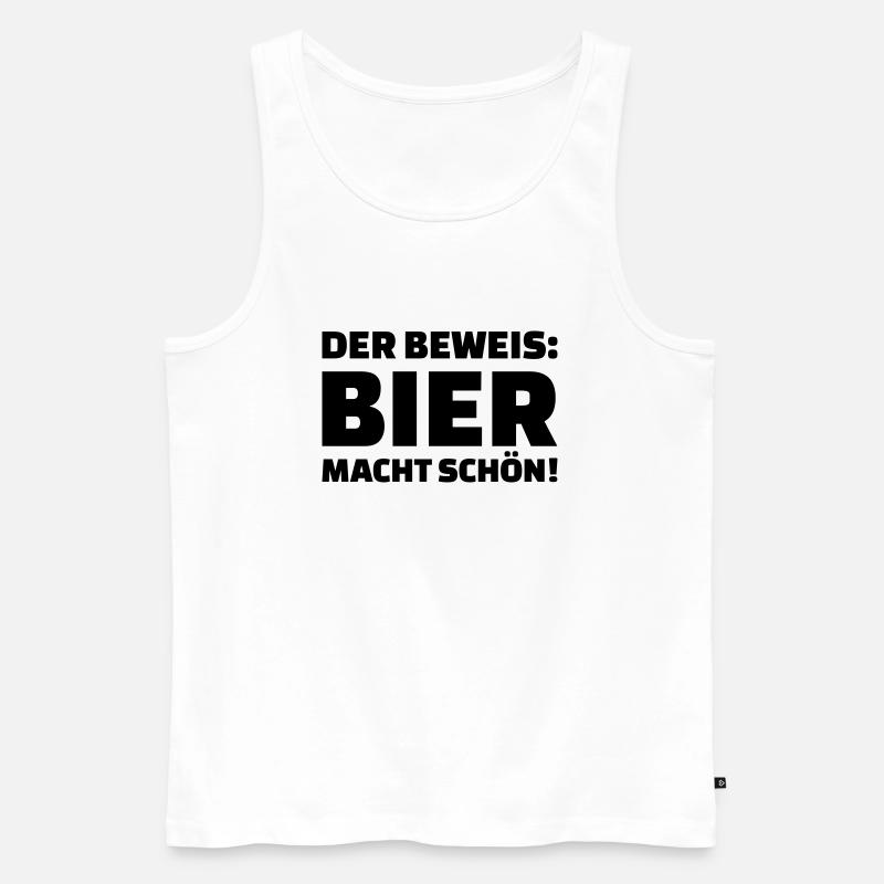 Bier - Männer Premium Bio Tank Top - Weiß