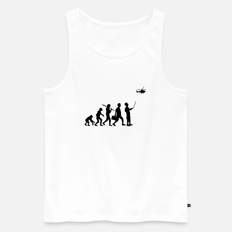Evolution remote controlled model helicopter - Men's Premium Organic Tank Top - white