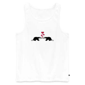 Dachs - Männer Premium Bio Tank Top - Weiß - Vorne - AI Model Male 178 light (178cm)