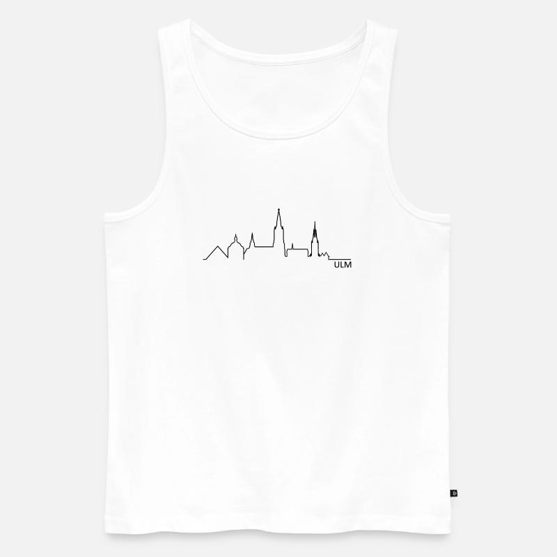 Skyline Ulm Silhouette - Männer Premium Bio Tank Top - Weiß