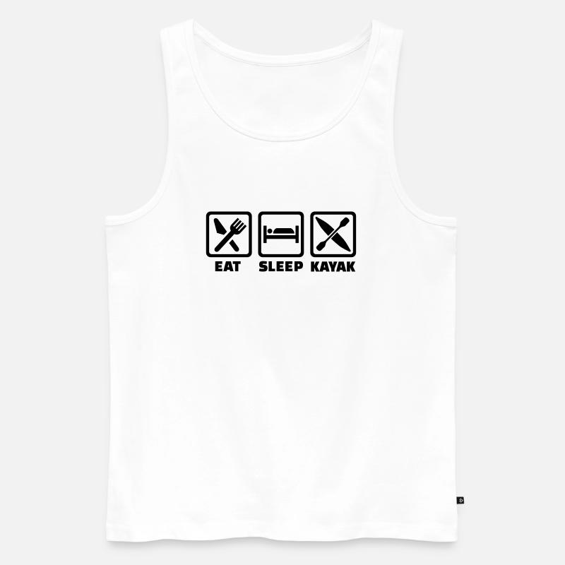 Kajak - Männer Premium Bio Tank Top - Weiß