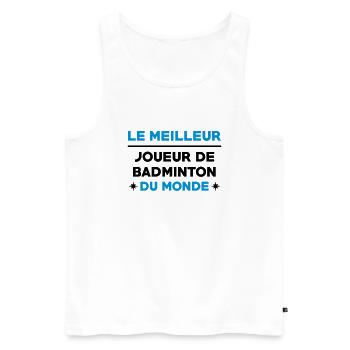 Badminton / Badiste / Tennis / Raquette / Sport - Débardeur bio Premium Homme - blanc - Devant - Michal (187cm)