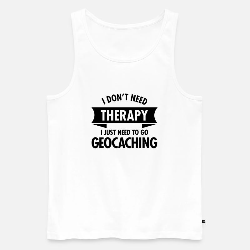 Therapy - Geocaching - Männer Premium Bio Tank Top - Weiß