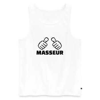 Masseur - Men's Premium Organic Tank Top - white - Front - Michal (187cm)