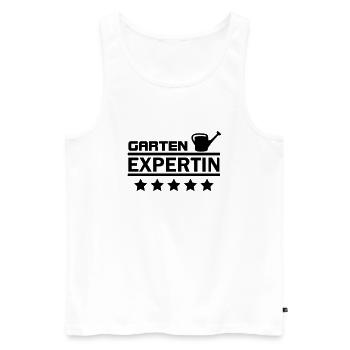 garten expertin - Männer Premium Bio Tank Top - Weiß - Vorne - Michal (187cm)