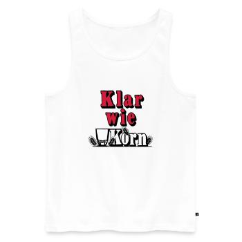 Korn , Party , Weizenkorn ,Klar wie Korn (25) - Männer Premium Bio Tank Top - Weiß - Vorne - AI Model Male 178 light (178cm)