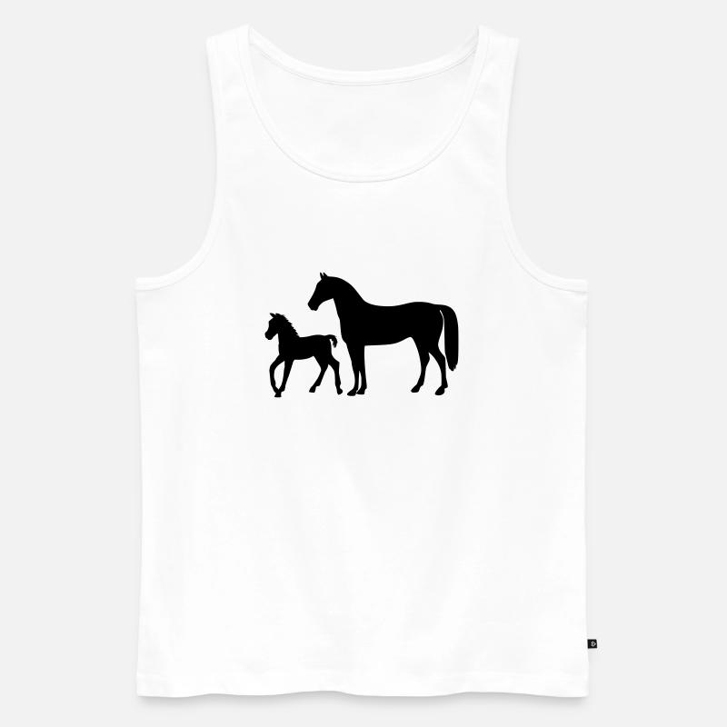 Pferd mit Fohlen - Männer Premium Bio Tank Top - Weiß
