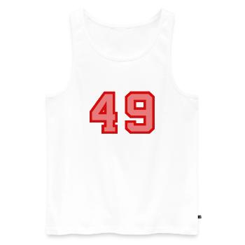 Coole Retro Retrostyle Jersey Nummer Rückennummer - Männer Premium Bio Tank Top - Weiß - Vorne - Michal (187cm)