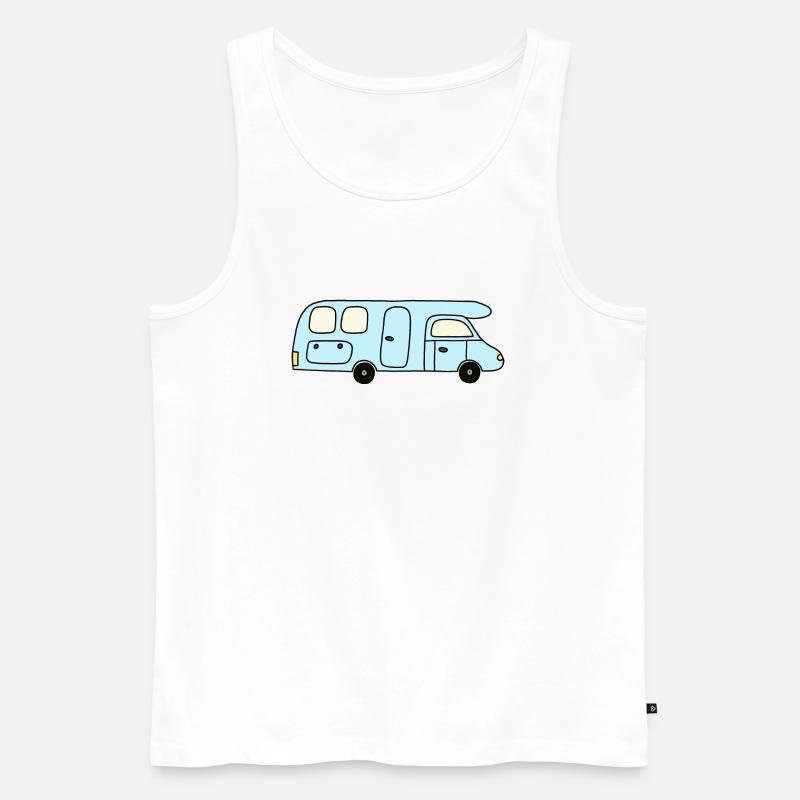 Camper hellblau - Männer Premium Bio Tank Top - Weiß