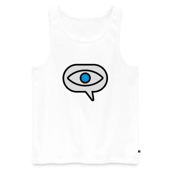 Auge Sehen Comic Sprechblase - Männer Premium Bio Tank Top - Weiß - Vorne - AI Model Male 178 light (178cm)