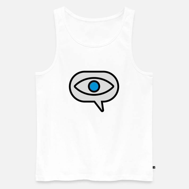 Auge Sehen Comic Sprechblase - Männer Premium Bio Tank Top - Weiß