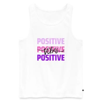 Ondes positives - Débardeur bio Premium Homme - blanc - Devant - AI Model Male 178 light (178cm)