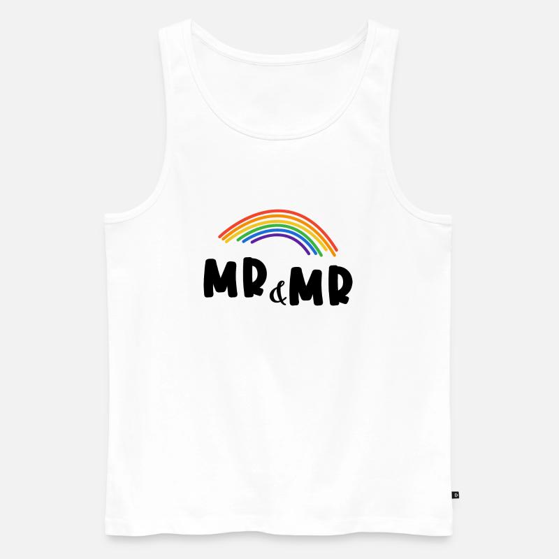 Herr und Herr Homo-Ehe. Geschenk - Männer Premium Bio Tank Top - Weiß