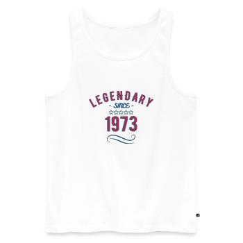 50th Birthday, Legendary Since 1973 - Men's Premium Organic Tank Top - white - Front - Michal (187cm)