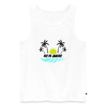 Rio de Janeiro - Männer Premium Bio Tank Top - Weiß - Vorne - AI Model Male 178 light (178cm)