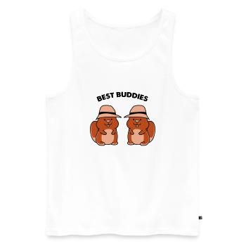hamster best buddies - Männer Premium Bio Tank Top - Weiß - Vorne - AI Model Male 178 light (178cm)