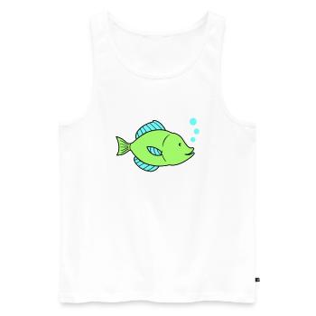 fisch comic - Männer Premium Bio Tank Top - Weiß - Vorne - AI Model Male 178 light (178cm)