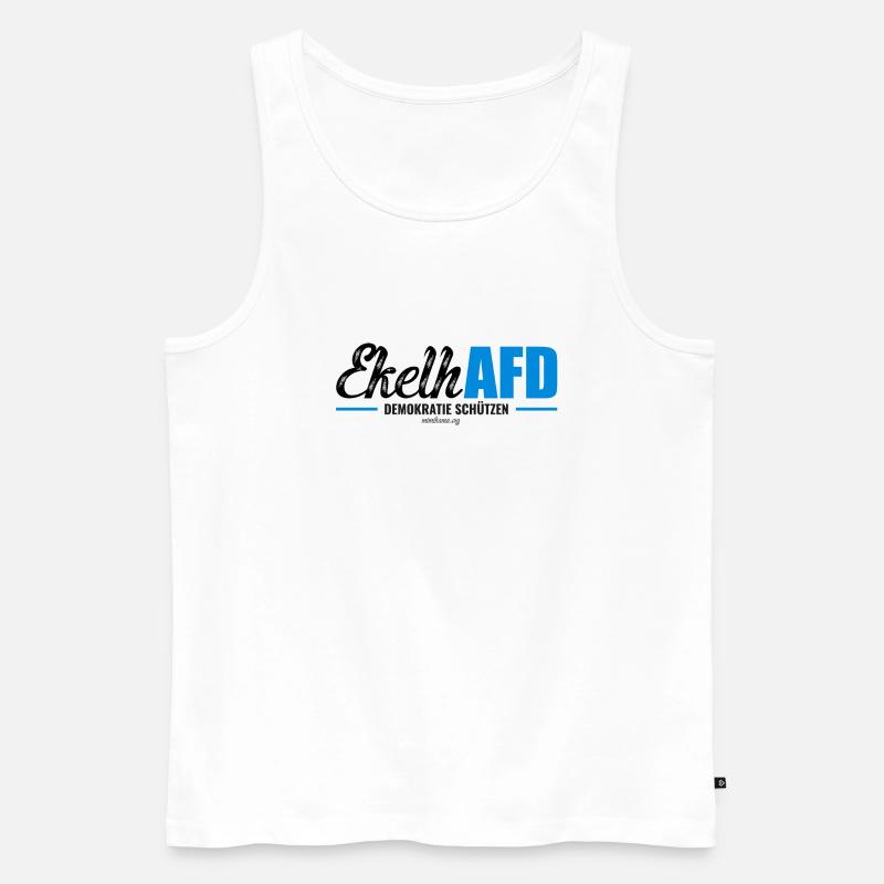Mimikama EkelhAFD - Männer Premium Bio Tank Top - Weiß