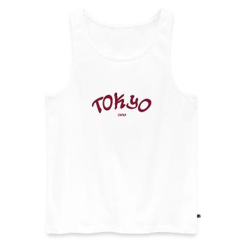 Tokyo - Japon - Japonais - Asie - Asie - Débardeur bio Premium Homme - blanc - Devant - AI Model Male 178 light (178cm)