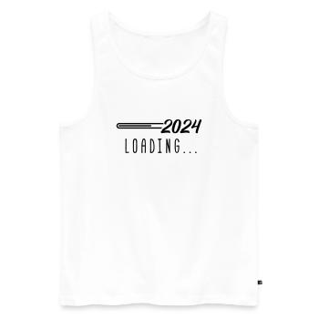 2024 loading - Männer Premium Bio Tank Top - Weiß - Vorne - Michal (187cm)