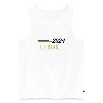 2024 loading - Männer Premium Bio Tank Top - Weiß - Vorne - Michal (187cm)