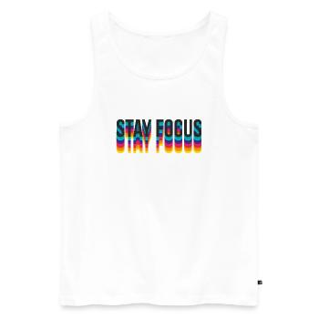 stay focus - Männer Premium Bio Tank Top - Weiß - Vorne - Michal (187cm)