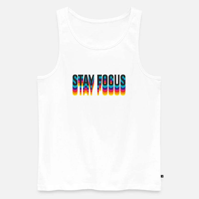 stay focus - Männer Premium Bio Tank Top - Weiß