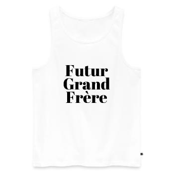 Futur grand frère - annonce futur grand frère - Débardeur bio Premium Homme - blanc - Devant - Michal (187cm)