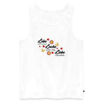 Live Laugh Love 002 - Men's Premium Organic Tank Top - white - Front - Michal (187cm)