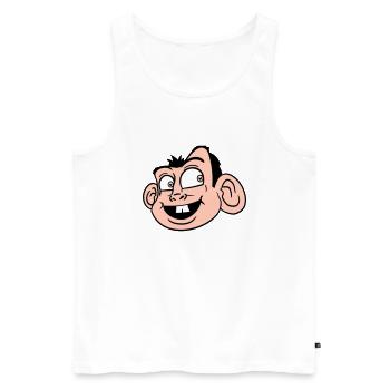 Affe Gesicht Süßer Niedlicher Kopf Lacht Glücklich - Männer Premium Bio Tank Top - Weiß - Vorne - AI Model Male 178 light (178cm)