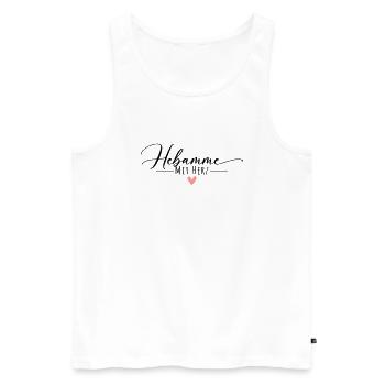 Hebamme mit Herz - Männer Premium Bio Tank Top - Weiß - Vorne - Michal (187cm)