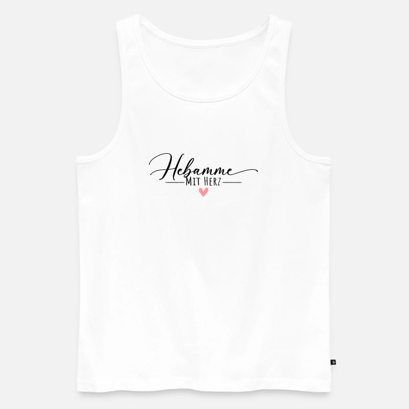 Hebamme mit Herz - Männer Premium Bio Tank Top - Weiß