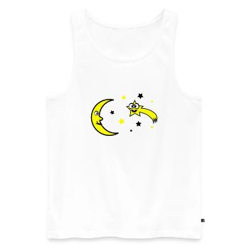 mond und sterne - Männer Premium Bio Tank Top - Weiß - Vorne - AI Model Male 178 light (178cm)