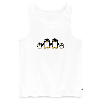4 Penguins Dad Mom Two Kids Baby Hands Holding - Men's Premium Organic Tank Top - white - Front - Michal (187cm)