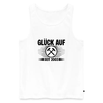 Glueck auf seit 2003 - Männer Premium Bio Tank Top - Weiß - Vorne - AI Model Male 178 light (178cm)