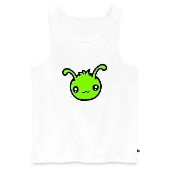 Raupe Alien süß kleines Monster glücklich Lächeln - Männer Premium Bio Tank Top - Weiß - Vorne - Michal (187cm)