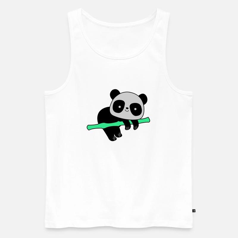 Pandabär - Männer Premium Bio Tank Top - Weiß