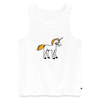 Unicorn Evil Angry Attack Teeth Grinding Sour - Men's Premium Organic Tank Top - white - Front - Michal (187cm)