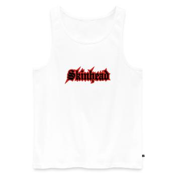 Working Class Skinhead Oi! Antiracist Bootboys My - Débardeur bio Premium Homme - blanc - Devant - AI Model Male 178 light (178cm)