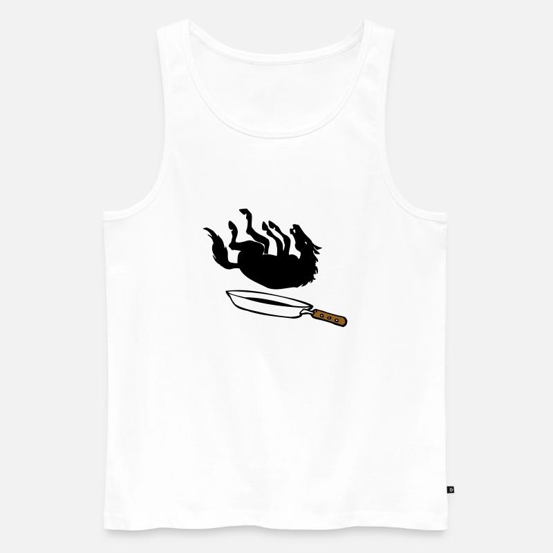 Pferd in der Pfanne - Männer Premium Bio Tank Top - Weiß